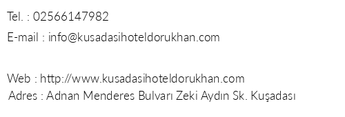 Dorukhan Hotel telefon numaralar, faks, e-mail, posta adresi ve iletiim bilgileri